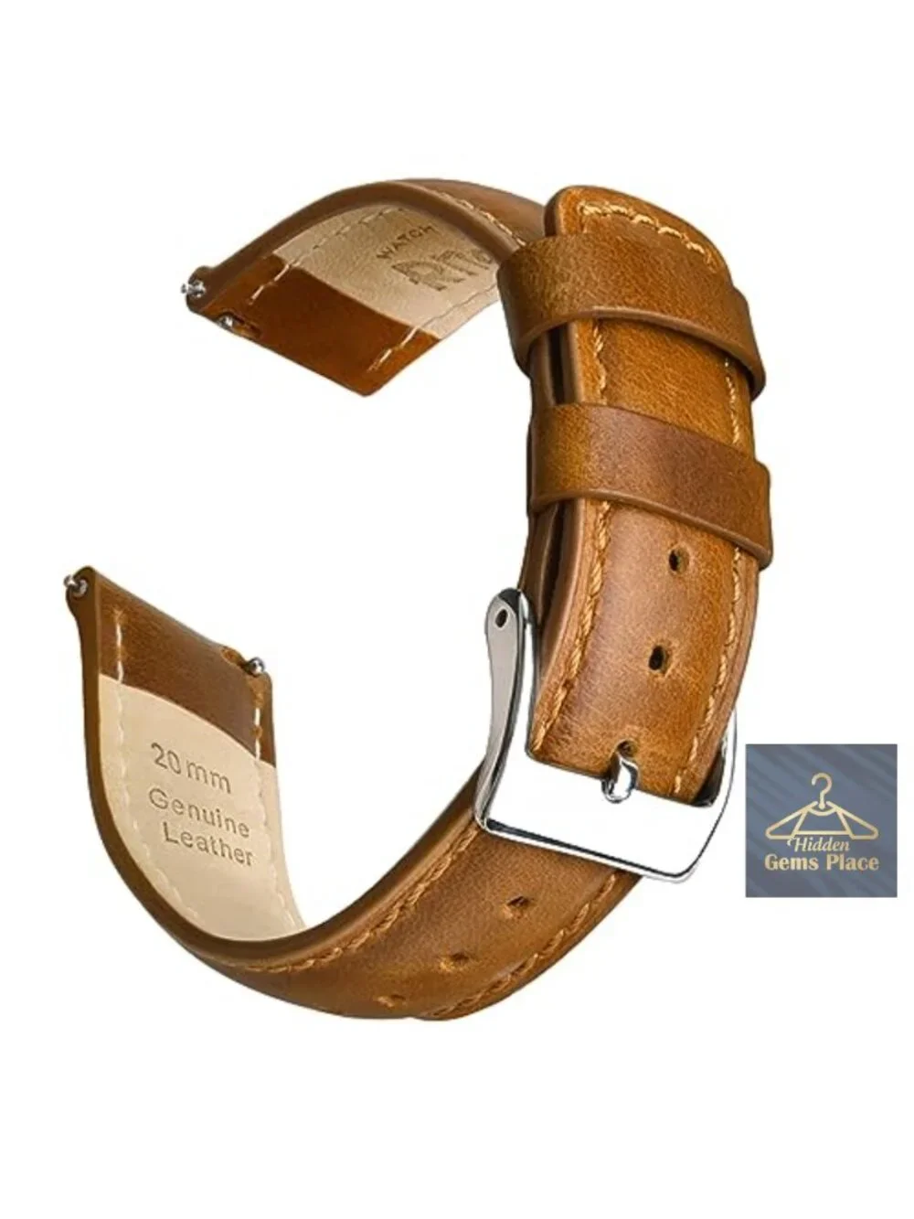 Genuine Leather Quick Release Watch Band Strap